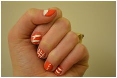 Orange-White Nail Polish